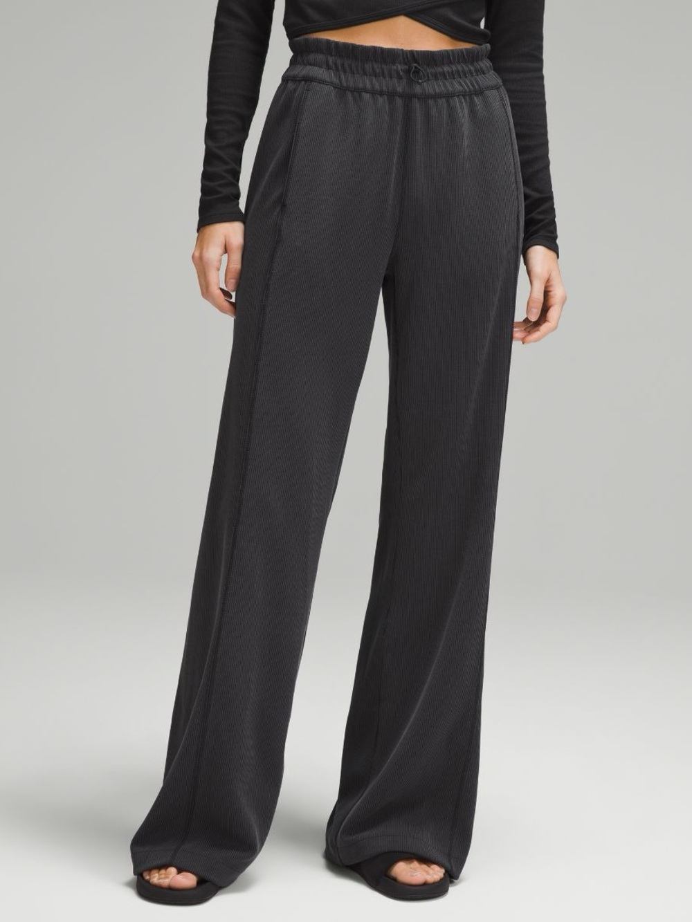 Lululemon Ribbed Boot Cut Pants in Charcoal Gray